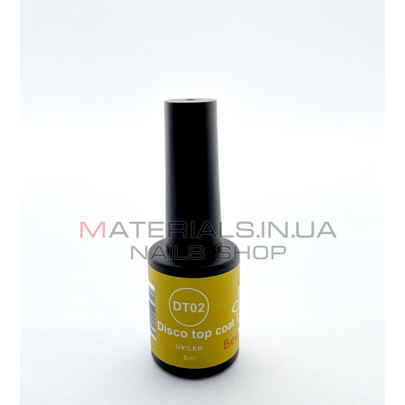 Disco Top Coat Bee Nails, DT02, 8мл (gold)