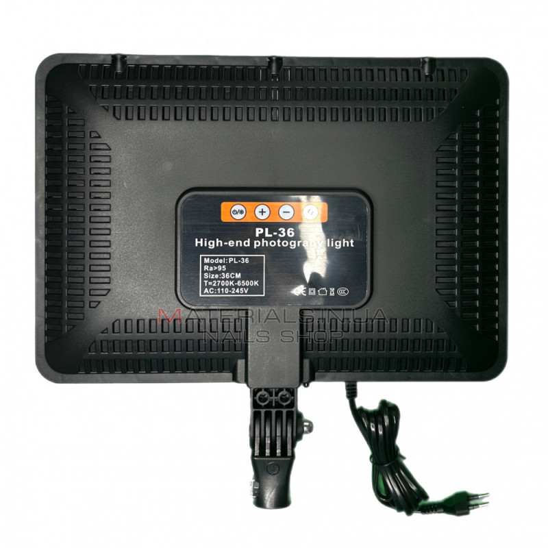 Лампа видеосвет LED PL-36 36x25 cm 448 Lights 2700K-6500K Remote Adapter Inside Лампа видеосвет LED PL-36 36x25 cm 448 Lights 2700K-6500K Remote Adapter Inside