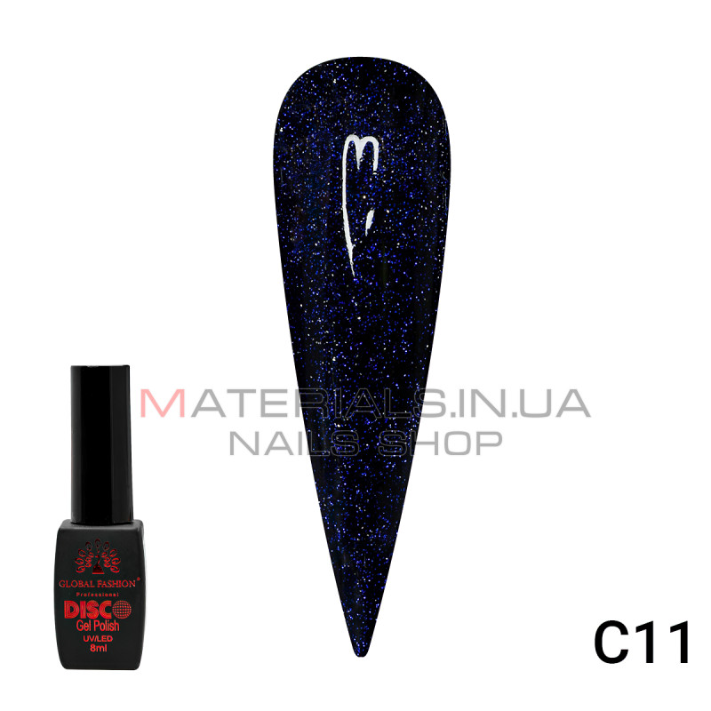 Гель лак Disco Gel Polish, Global Fashion, светоотражающий, 8 мл C11