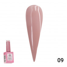 Каучукова база для гель лаку френч, Rubber Base Coat French, 15 мл., Global Fashion 09