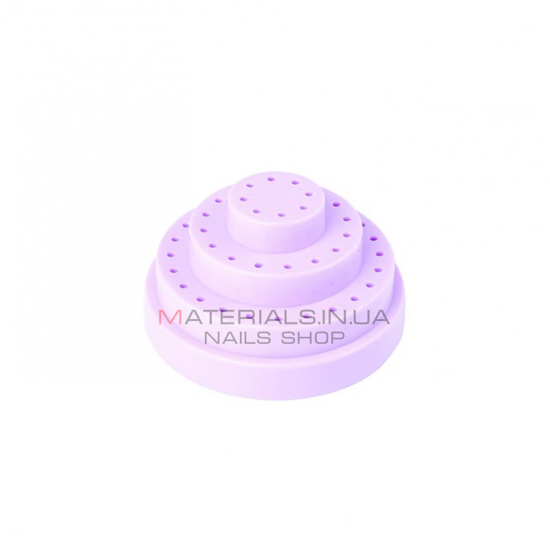 Контейнер для фрези круглий лавандовий на 48 шт.