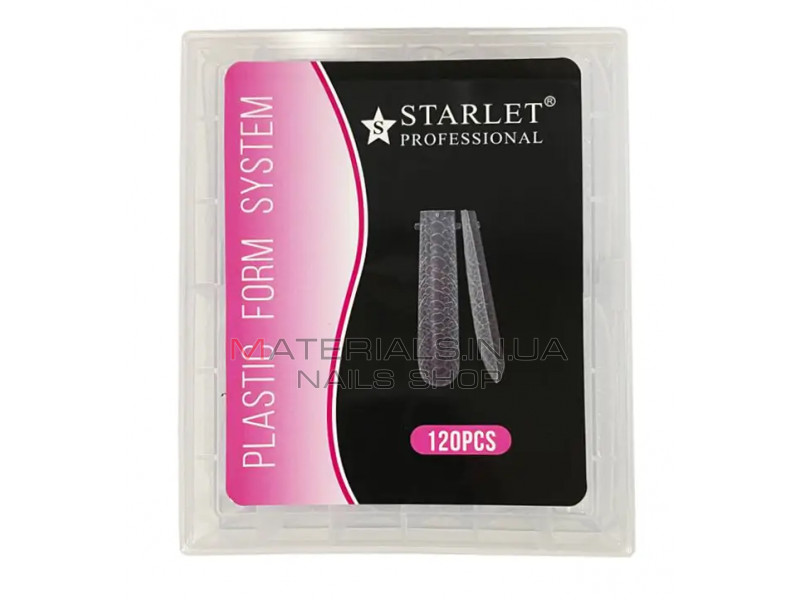 Верхние формы для наращивания ногтей Starlet Professional,120 шт(квадрат, экстра длинные) с змеинным