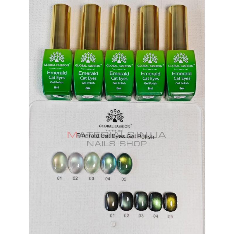 Гель-лак Global Fashion Emerald Cat Eyes, 03 (8 мл)