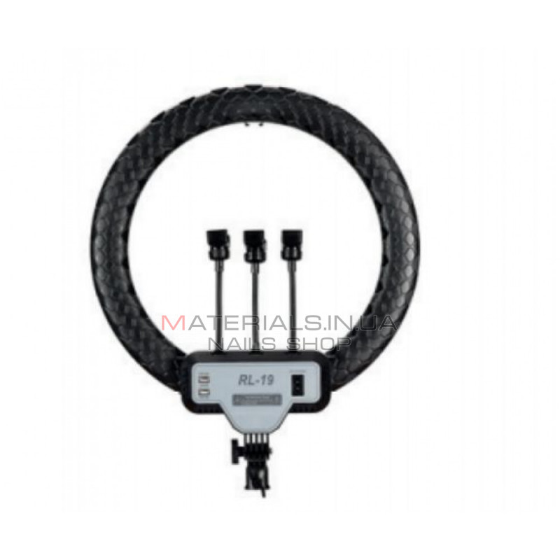 Лампа Кольцевая LED RL-19 Original 46 cm 18" | Remote I 3m cable with plug  I 3 holder I handle bag