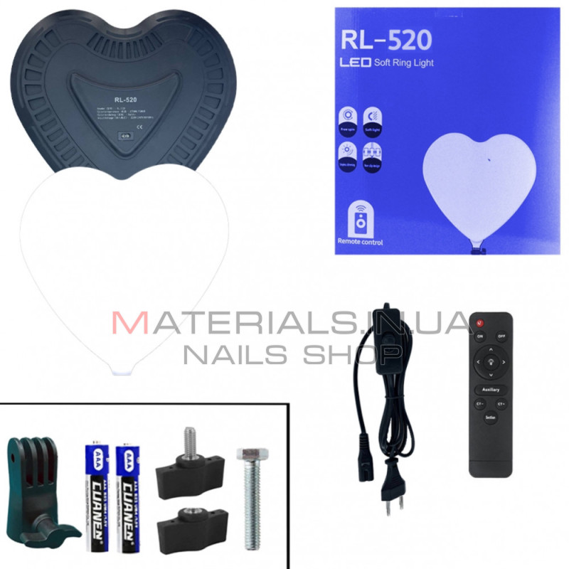 LED-відеосвітло RL-520, \ светильник сердце 40/42