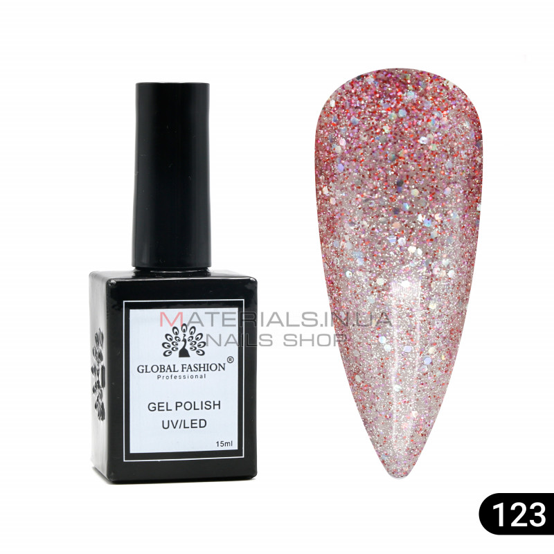 Гель лак Global Fashion, Gel polish 15 ml, 123