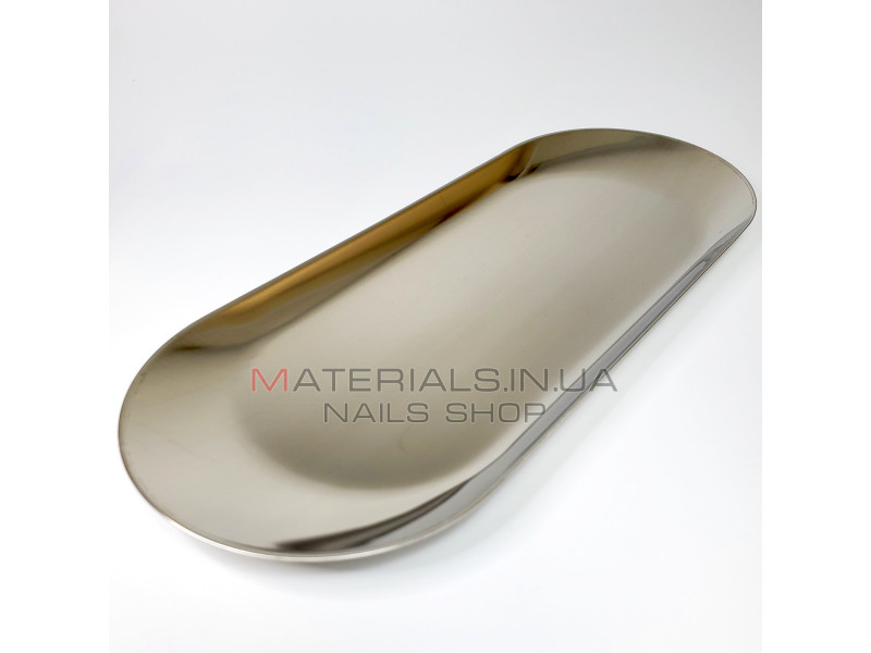 Лоток металлический для инструментов плоский (23х9 см), silver