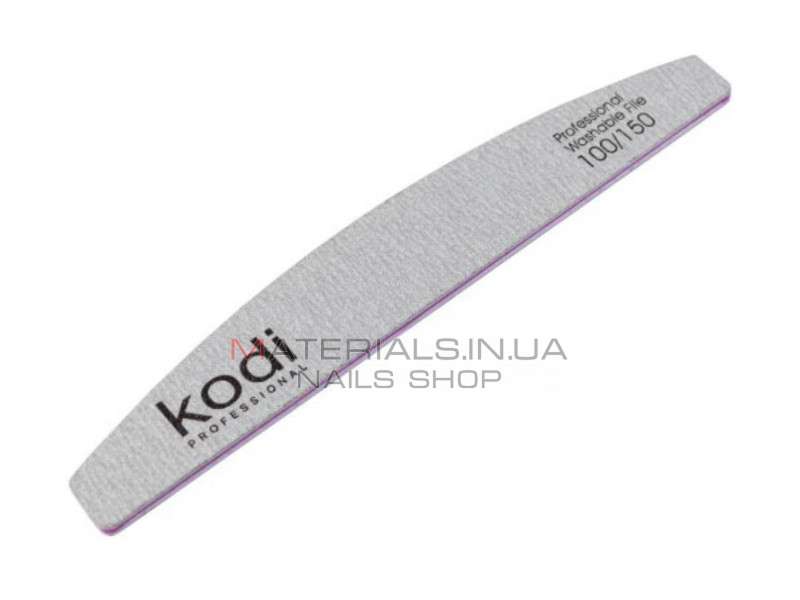 Пилка для нігтів Kodi Professional 100/150 півмісяць 96, колір сірий