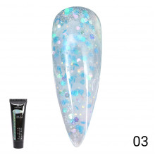 Цветной полигель с глиттером 03, Global Fashion, 30 гр