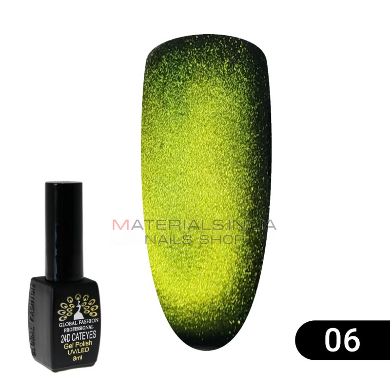Гель лак 24D 2020 котяче око Global Fashion 8 мл, 06