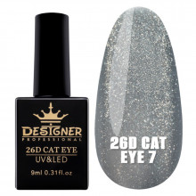 Гель-лак 26D Cat Eye №7, 9 мл., Дизайнер (Кошачий глаз)