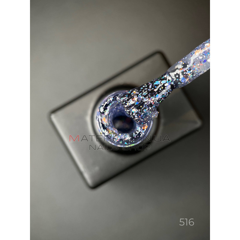 Гель лак Magic glitter 516 Дизайнер (9мл.) - с хлопьями разных размеров и блестками хамелеон Гель лак Magic glitter 516 Дизайнер (9мл.) - с хлопьями разных размеров и блестками хамелеон
