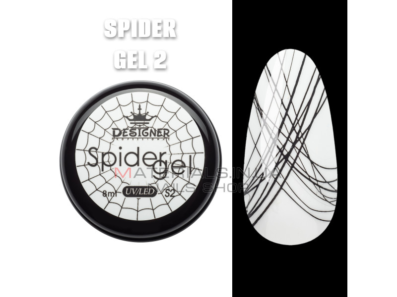Кольорове павутинка Spider Gel Designer, 8 мл, Чорний S2