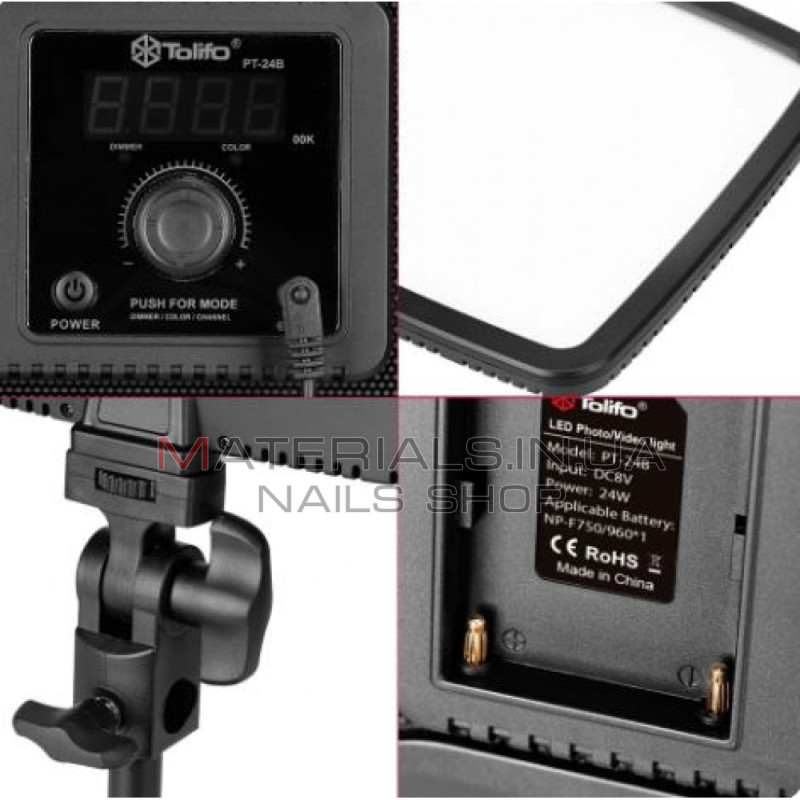 Лампа видеосвет LED PT-F36B 36W color 3200-5600K+charger