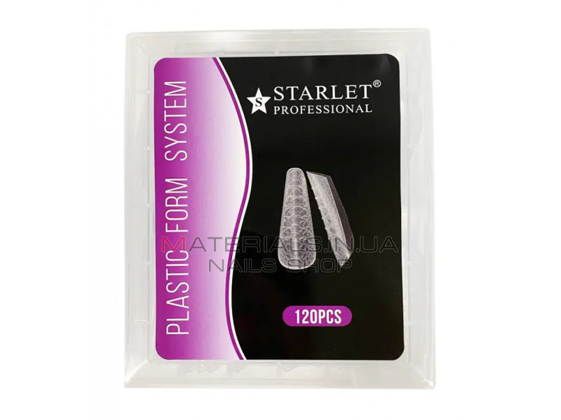 Верхні форми для нарощування нігтів Starlet Professional, 120 шт (арковий мигдаль, довгі) зі зміїним