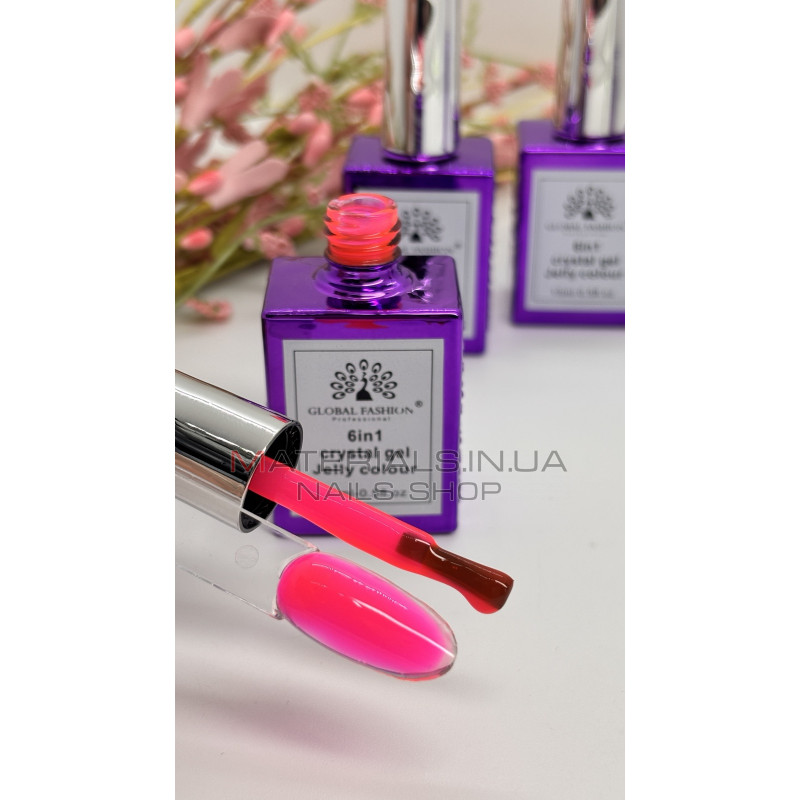Gel build-up 6 in 1 crystal gel jelly color, 15 ml, 6605 Gel build-up 6 in 1 crystal gel jelly color, 15 ml, 6605
