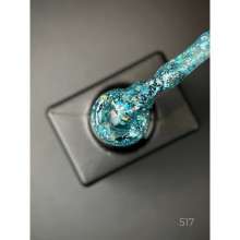 Гель лак Magic glitter 517 Дизайнер (9мл.) - с хлопьями разных размеров и блестками хамелеон