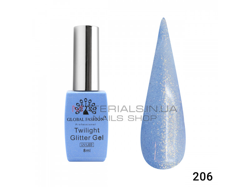 Гель лак Twilight Glitter 8 мл, 206