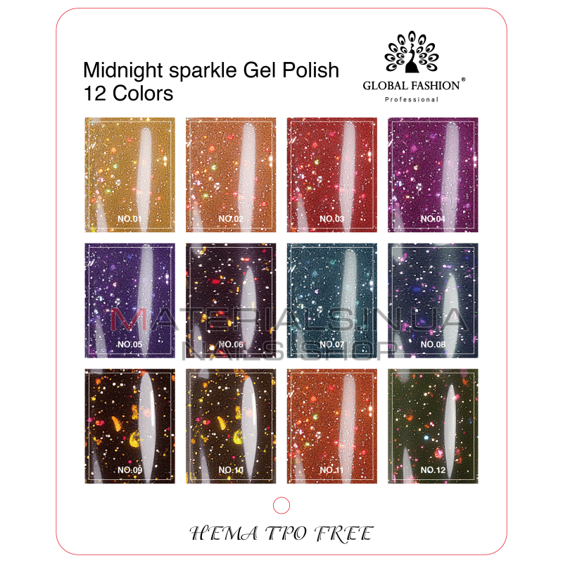 Гель лак Midnight sparkle 8 мл, 11