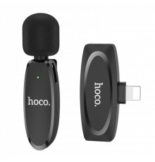 Wireless Digital Microphone Hoco L15 iP Crystal lavalier — Black