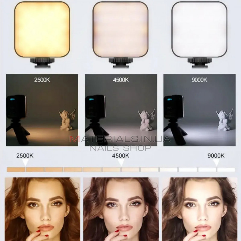 Накамерный видеосвет LED RGB — W64 Накамерный видеосвет LED RGB — W64