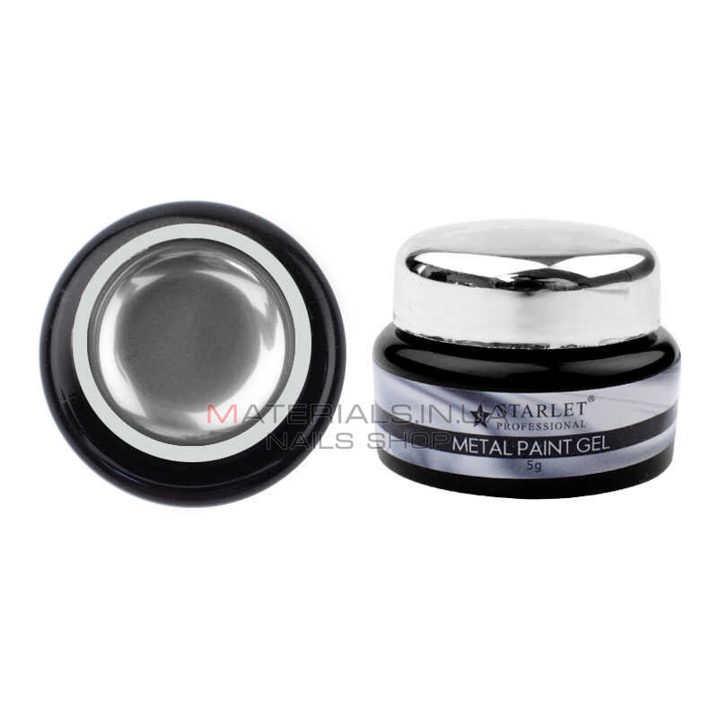 Гель-фарба Starlet Professional Metal Paint Gel Silver, колір срібло, 5 г