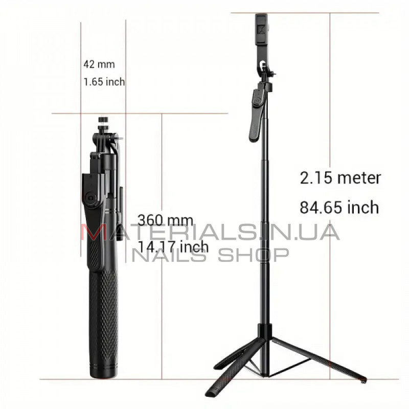 Монопод Tripod K29, Bluetooth-кнопка, 2,15 м