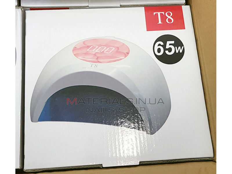 Гибридная лампа UV LED SUN T8, Розовая, 65 Вт