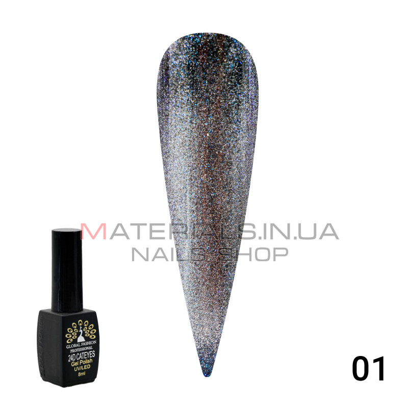 Гель лак кошачий глаз 24D Wild 01