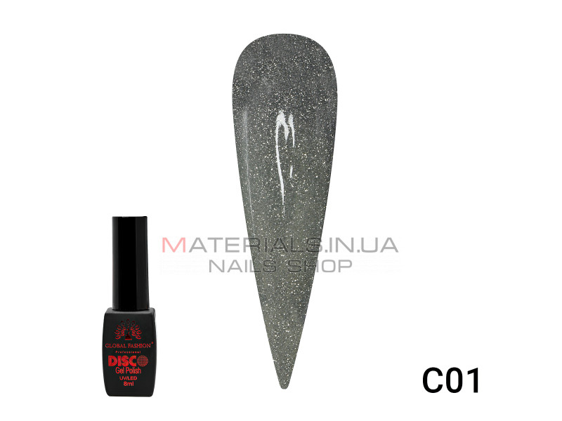 Гель лак Disco Gel Polish, Global Fashion, світловідбивний, 8 мл C01