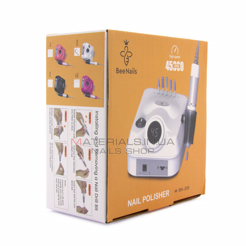 Апарат для манікюру та педикюру BN-335 Bee Nails, 45000 об. 65Вт, pink Апарат для манікюру та педикюру BN-335 Bee Nails, 45000 об. 65Вт, pink