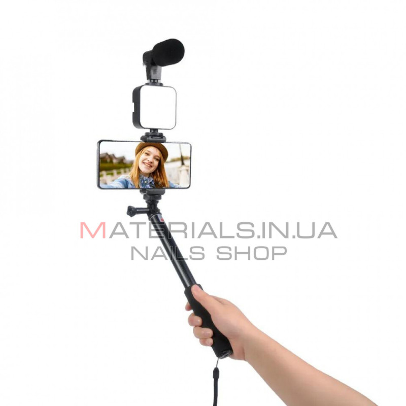 Монопод Tripod AY-49, Z, Bluetooth, LED Lamp, Microphone, 0,60 м