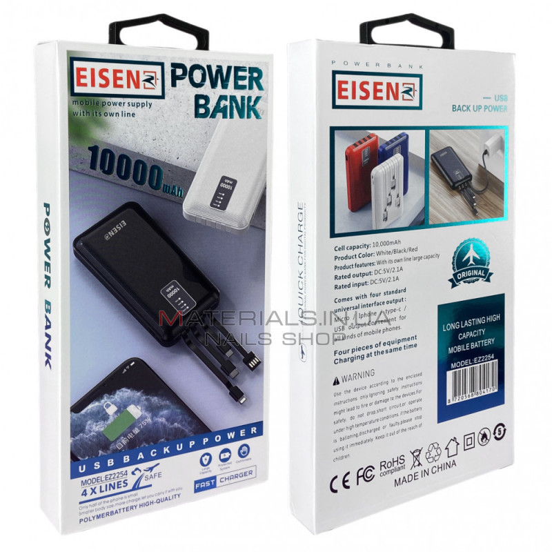 Power Bank 10000 mAh — Eisen EZ2254 Power Bank 10000 mAh — Eisen EZ2254
