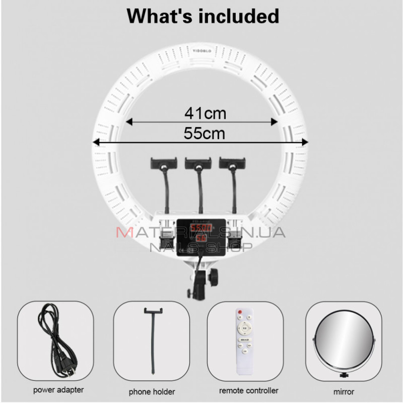 Лампа Кольцевая LED Veron FD-640 II 100W 3200-5500K white с зеркалом Лампа Кольцевая LED Veron FD-640 II 100W 3200-5500K white с зеркалом