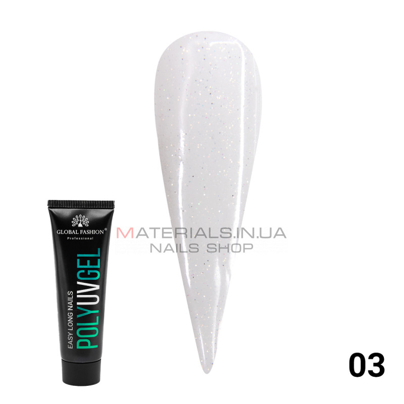 Polygel with shimmer (Полигель с шиммером) Global Fashion 30 г 03 Polygel with shimmer (Полигель с шиммером) Global Fashion 30 г 03