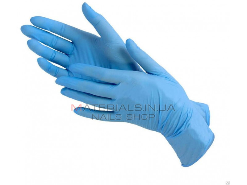 Нітрилові рукавички без пудри блакитні Medicom (S) 100шт
