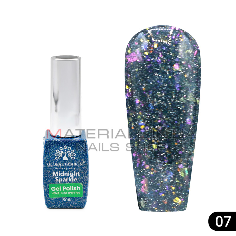 Гель лак Midnight sparkle 8 мл, 07