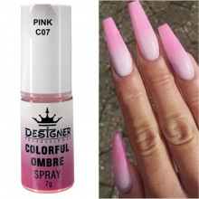 Colorful Ombre Spray, 7 г. Pink C07 (Рожевий) - спрей пудра Дизайнер для створення омбре на нігтях