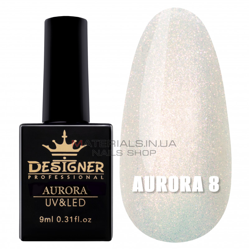 Гель-лак для дизайна Aurora Designer c эффектом втирки, 9 мл. №8 Гель-лак для дизайна Aurora Designer c эффектом втирки, 9 мл. №8
