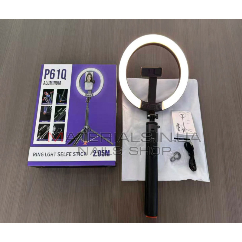 Монопод Tripod P61Q, Bluetooth-кнопка, Ring світло, 2,05 м