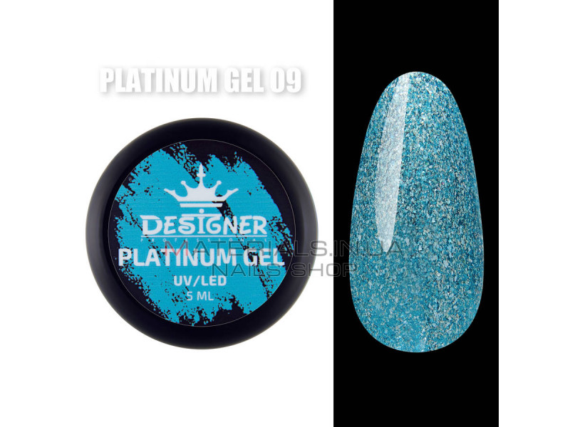 Platinum Gel Гель - платинум Designer Professional с шиммером, 5 мл. №09