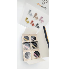Гель із глітером Bee Nails, набір 6 шт