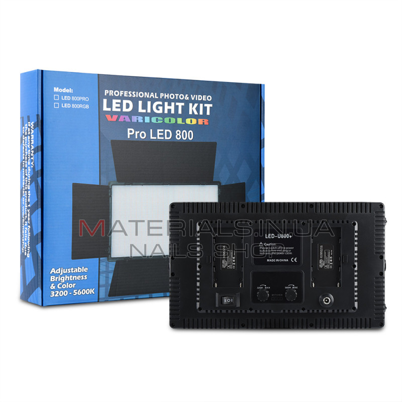 LED-відеосвітло U800, 29 × 17 см, 960 світлодіодів, 3200 K-6500 K, пульт ДК