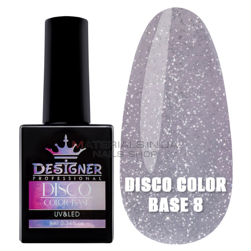 Світловідбивне базове покриття №8 (Лаванда), 9 мл. - Disco Color Base Дизайнер Світловідбивне базове покриття №8 (Лаванда), 9 мл. - Disco Color Base Дизайнер