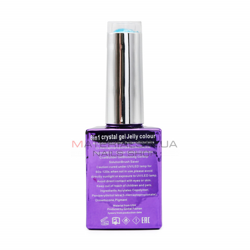 Гель для наращивания 6 in 1 crystal gel jelly colour, 15 мл, 6604