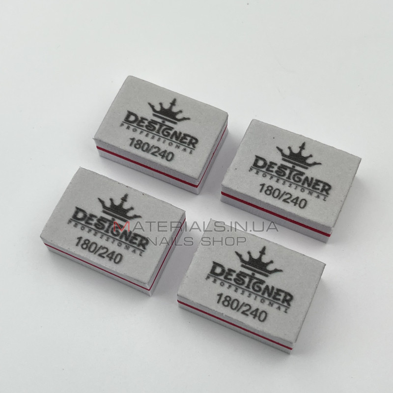 Мини баф прямоугольный, 3.5 см Белый 180/240 грит - Дизайнер