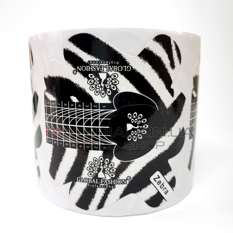Одноразові форми для нігтів, Zebra, 300 шт