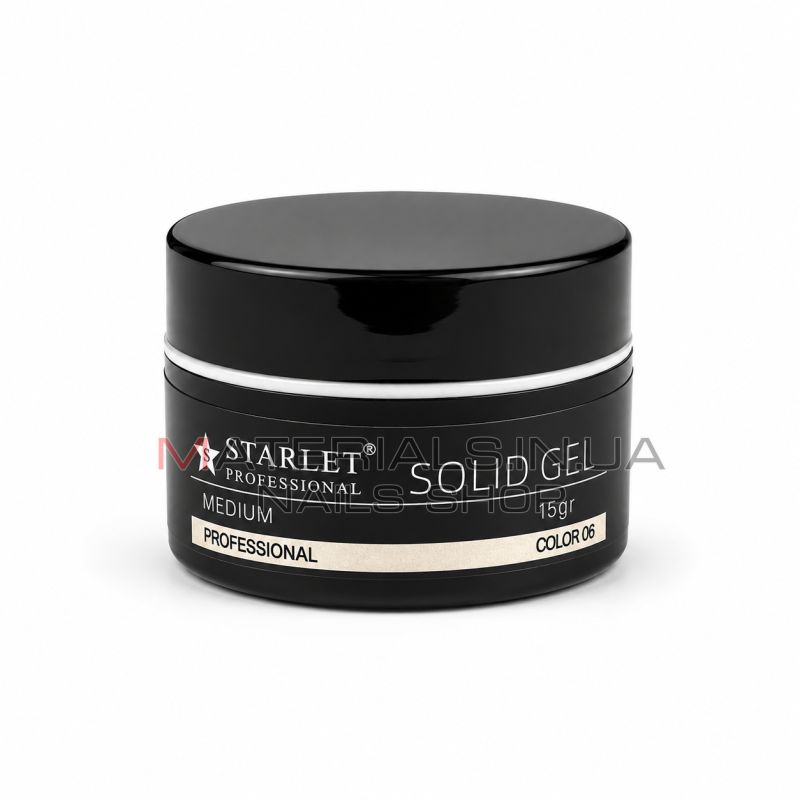 Твердий гель для нарощування та ліплення Starlet Professional Solid Gel №06, 15 г