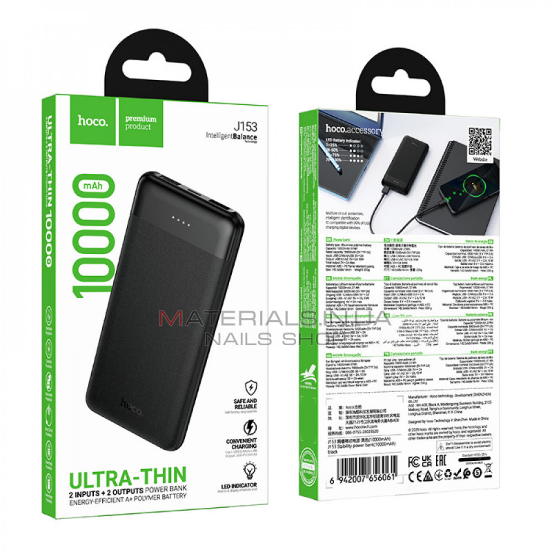 Power Bank 10000 mAh  Hoco J153 — Black Power Bank 10000 mAh  Hoco J153 — Black