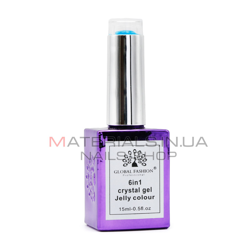 Гель для нарощування 6 in 1 crystal gel jelly colour, 15 мл, 6604